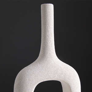 Europea China hogar Decoración hueco de partículas elegante <span class=keywords><strong>blanco</strong></span> jarrones boca pequeña florero para sala - Product Image 4