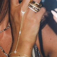Delicado Brazalete de Cadena de Mano Vintage Chapado en Oro de Acero Inoxidable, Elegantes Anillos de Brazalete para Mujer, Regalo de Cumpleaños o Festividades