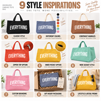 Sac fourre-tout en toile personnalisé, 7 couleurs, grande capacité, toile épaisse, poignée renforcée, sac de campagne de marque