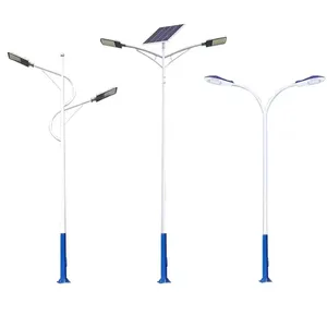 Poste pólo da lâmpada Personalizado ao ar livre 4m 5m 6m 7m 8m 9m 10m 12m duplo único braço galvanizado aço solar poste de luz de rua