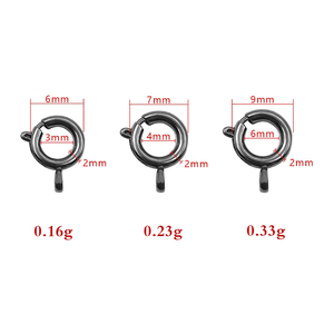 Stock 6-9mm Métal Ressort Fermoir Tête Crochet Cuivre Or Argent Gunmetal Collier Bracelet Connecteur Accessoires Anneau Collier Fermoir - Product Image 6