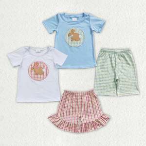 เสื้อผ้าเด็กฤดูร้อนลายโบว์ดอกไม้น่ารัก กระต่ายอีสเตอร์ แขนสั้น ขายส่ง - Product Image 4