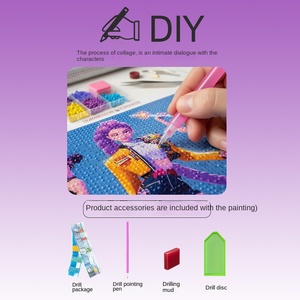 <span class=keywords><strong>Pintura</strong></span> de Diamantes con Marco de Grupo de Chicas Brujas, Superventas Transfronterizas, Juguete de Diamantes de Imitación DIY Hecho a Mano - Product Image 6