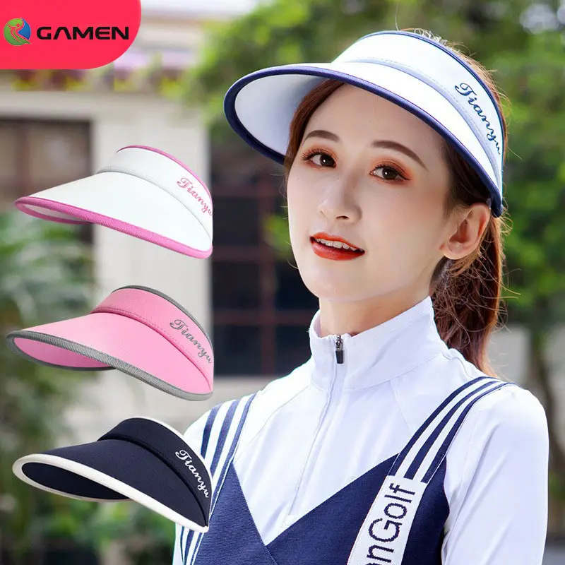 GAMEN 2023 Hot Sell Custom Embroidery Logo beach visor Tennis Sport Sun Visor Caps Golf Hats