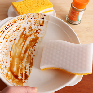 Éponge de cuisine double face en forme de S, tampon à récurer en cellulose de pâte de bois, éponge de nettoyage double <span class=keywords><strong>action</strong></span> ultra-résistante, vente en gros en vrac - Product Image 5