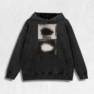 เสื้อฮู้ดดี้สไตล์เรโทรลายกราฟิกตากตา พร้อมข้อความ “Don't <span class=keywords><strong>Look</strong></span> at <span class=keywords><strong>Me</strong></span>” ผลิตจากผ้าฝ้าย 100% มี 6 สี คลังสินค้าในสหรัฐอเมริกา - Product Image 1
