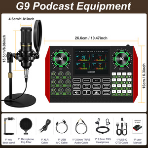 TENLMAP Ten Lights G9-BM800 Tarjeta de Sonido en Inglés, Equipo Completo para Transmisión en Vivo, Micrófono con Cable para Transmisión en Vivo desde Teléfono Móvil - Product Image 3