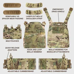 Light Weight Quick Release Combat 1000D Nylon Molle Chaleco Tactico Plate Carrier Tactical Vest