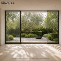 Porte coulissante panoramique LANGE au design moderne, triple vitrage, isolation acoustique personnalisée, porte coulissante panoramique en aluminium pour maison