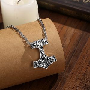 Bijoux religieux Merryshine, pendentif en cuivre marteau de <span class=keywords><strong>Thor</strong></span> viking, amulette nordique, collier celtique nordique Mjolnir pour hommes - Product Image 5