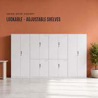 Armoire de rangement en métal à 2 portes avec étagères réglables pour bureau et atelier