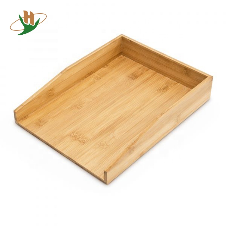 Экологичный Настольный деревянный бамбуковый органайзер для документов с буквами