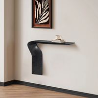 Console Murale Minimaliste Moderne en Bois de Frêne Ultra-Étroite, Design Haut de Gamme, Étagère de Rangement pour Entrée, Garantie 3 Ans