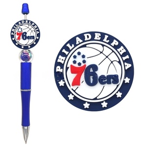 2025 Offre Spéciale de perles focales en PVC de Silicone de sport personnalisées avec des logos d'équipe de l'<span class=keywords><strong>Association</strong></span> nationale de basket-ball pour la fabrication de bijoux de stylo - Product Image 3