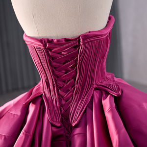 Vestido de Noche Brillante de Satén Suave sin Tirantes, sin Mangas, con Volantes de Varias Capas, Estilo Gótico Lolita, Vestido Corto Rsm231016 - Product Image 4
