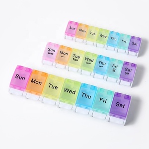 Wholesale Wholesale Multifunctional PP <b>Pill</b> Box Organizer Portable Easy Open Capsule Medicine <b>Storage</b> <b>Case</b> Weekly - Product Image 3