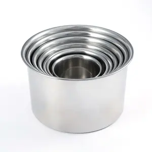 Kitchen accessories seasoning container metal mixing bowl stainless steel sauce pot different sizes without lid