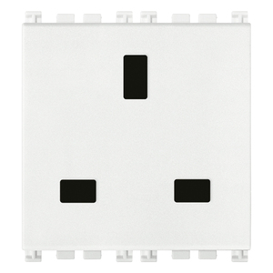 เต้ารับไฟฟ้าแบบ 2P+T 13A สีขาว ขนาด 5.1x4.3x5.3 ซม. สำหรับใช้ในบ้าน - Product Image 1
