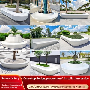 GRC Seat UHPC Teko Stone Terrazzo Stool Outdoor Park Landscape Leisure Chair Fiberglass Tree Pit Custom Shuchili03 Guangdong - Product Image 3