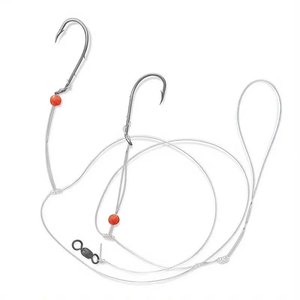 Aparejos de pesca de agua salada Porgy Scup Hi/Lo con anzuelos Baitholder, monofilamento de 60 lb, esmerillón de 80 lb y lazo para plomada, atados a <span class=keywords><strong>mano</strong></span> para lubina y pescada. - Product Image 5
