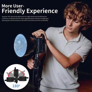 Luz LED COB ZHIYUN MOLUS G300 de 300W, overclockable a 500W, luces de video de 2700K-6500K, control por aplicación, iluminación para fotografía - Product Image 4