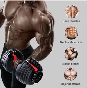Set di Manubri Regolabili 24/40kg con Impugnatura Antiscivolo in Nylon, Pesi Liberi per Uso Domestico in Gomma e Ferro per Braccia e Tutto il Corpo - Product Image 5