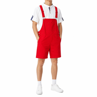 Salopette Courte à Bretelles Réglables Multi-Poches en Tissu Tissé Durable Uniforme de Travail d'Été pour le Personnel Broderie Personnalisée Logo Imprimé