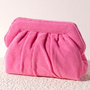 Woman Fashion Terry Clutch Evening Bag Simple Classy Terry Cloth <b>Purse</b> - Product Image 2