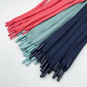 ズボンと衣服のためのポリエステルドローストリングコードプラスチックのヒント付き弾性パーカーコード靴ひも用フラットロープコード - Product Image 3