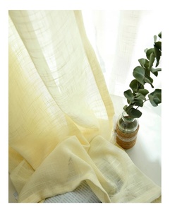 Đầy màu sắc trong suốt Trắng <span class=keywords><strong>Sheer</strong></span> rèm cửa Net Voile Faux Linen kết cấu cho phòng khách - Product Image 5