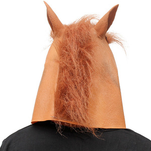 Máscara de Cabeza de Caballo de Látex, Disfraz de Animal, Talla Única, Color Marrón, Accesorios de Cosplay para Fiestas y Actuaciones - Product Image 4
