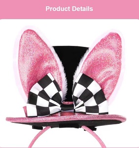Cœur de couleur unie, grandes oreilles de lapin, cerceau de cheveux en tissu, art lumineux et frais, épingle à cheveux pour femmes - Product Image 3