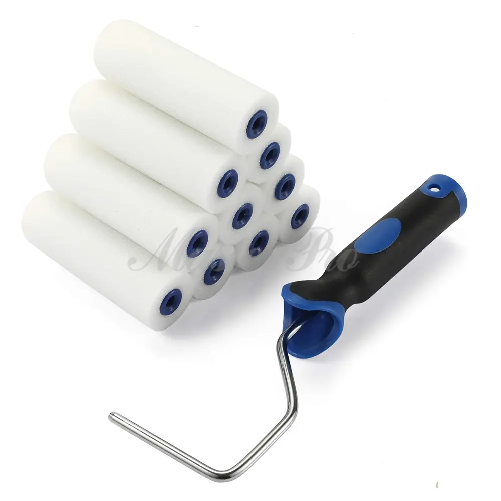 Master D24009-4 Epoxy Verf Roller Set Met Soft Grip Handvat 4 ''50cm3 Hoge Dichtheid Schuim Verf Roller Set