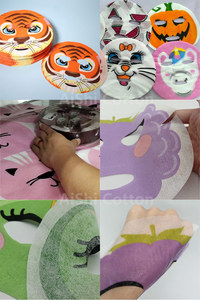 Y154-14 유니콘 키즈 재미있는 귀여운 동물 만화 캐릭터 맞춤형 패턴 프린트 식물 섬유 천 페이셜 마스크 시트 소재 - Product Image 3