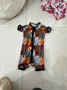 Yyウエスタンニット竹ビスコース双方向ジッパーカスタム子供用パジャマ半袖ロンパーセット卸売 - Product Image 3