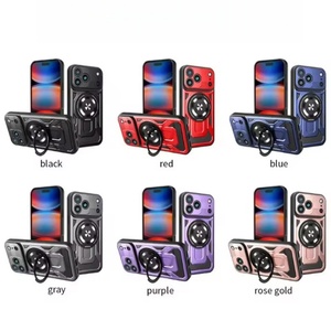 เคสโทรศัพท์สำหรับ iPhone 17 Pro Max พร้อมขาตั้งแม่เหล็ก 360 องศา วัสดุ TPU และ PC แบบกันกระแทก, เคสสำหรับ iPhone 17 Pro Max แบบวงแหวน แข็งแรงทนทาน - Product Image 2