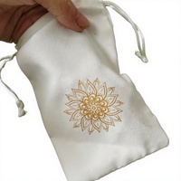 Pochette à cordon en microfibre suédée avec logo personnalisé, emballage cadeau, rangement cosmétique, OEM ODM