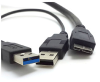 Dual USB 3.0 A Male ke micro-b Male + Male Power Supply Y kabel splitter untuk USB3.0 kabel Hard Disk Mobile