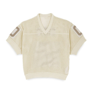Fabricant <span class=keywords><strong>de</strong></span> tricots Logo personnalisé col en V manches courtes évider Crochet t-shirt pull en tricot maillots <span class=keywords><strong>de</strong></span> <span class=keywords><strong>basket</strong></span>-ball <span class=keywords><strong>de</strong></span> football - Product Image 2
