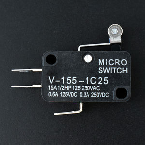 Interrupteur poussoir V-155-1C25 15A 1/2HP <span class=keywords><strong>125</strong></span> 250VAC 0.6A 125VDC 0.3A 250VDC 3 broches Micro-interrupteur à bouton poussoir - Product Image 2