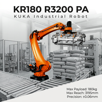 Robot industriel KUKA KR180 R3200 PA, armoire de commande PLC KRC4/KRC5, poste de travail de manutention et de palettisation