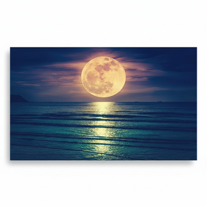 Moonlit Sea Printed Canvas Art: Coastal Serenity Wall Decor,<b>WRAPPED</b> CANVAS - Product Image 2