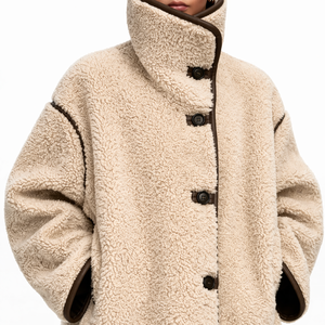 <span class=keywords><strong>Veste</strong></span> d'automne et d'hiver pour femme Boying, épaisse et chaude, style simple et tendance, à manches longues et col montant, coupe ample - Product Image 6