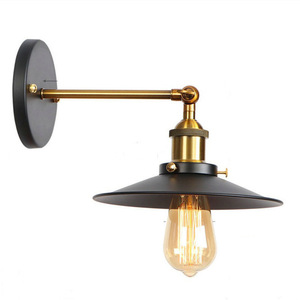 Wall <b>Lamp</b> Iron Shade E26 Incandescent Bulb <b>Switch</b> Control Industrial Style Lighting Fixture - Product Image 1