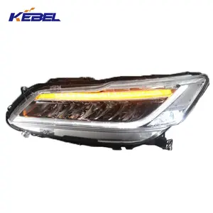 Flowing light head lamps new design touch blue daytime running lights for Honda Accord generation 8 9 9.5