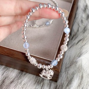 Yindafu S999 Sterling <b>Silver</b> <b>Bead</b> Bracelet With Unicorn Charm For Unisex Jewelry Gift - Product Image 2