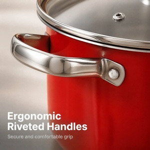3pcs Mirror Polished Red Cookware <b>Set</b> Frying Pan Stockpot And Saucepan Stainless Steel Induction Ready Kitchen Cooking <b>Pot</b> <b>Set</b> - Product Image 4