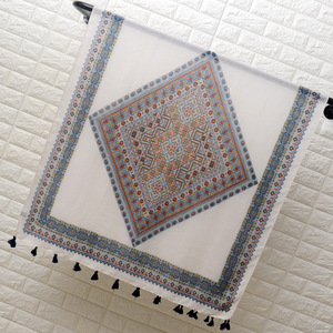 Asciugamano da spiaggia bianco e nero della foto dello scialle della protezione solare di viaggio di estate della sciarpa di cotone e di lino di stile etnico della boemia - Product Image 6
