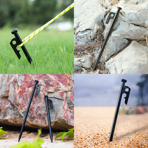 Piquets de tente d'extérieur 30 cm en acier pour bâche, camping, plage, toutes saisons - Product Image 4