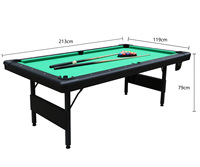 Table de billard portable en MDF de 7 pieds pour adultes, facile à plier et à ranger avec accessoires pour salle de jeux